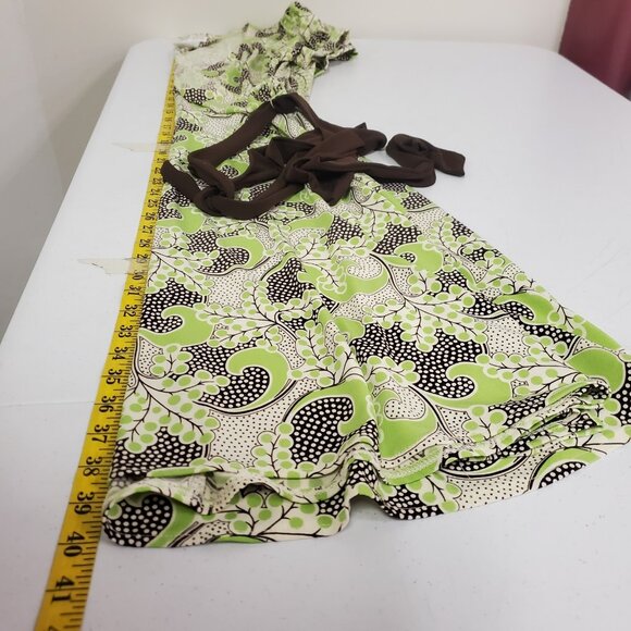 London Times Y2K Asian Print Forest Fairy Wrap Dress Size XL Twee Phoebe Buffay - Picture 8 of 10